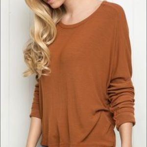 Brandy Melville Burnt Orange Long Sleeve Shirt